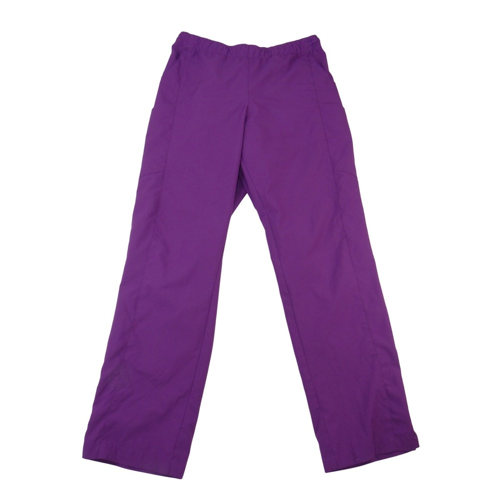 Wink Spread Good Cheer Purple Cargo Scrub Pants Womens Large Elastic Waist 3436